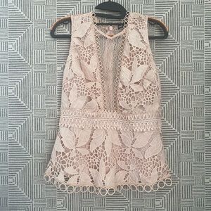 Embroidered /Lace Pale Pink Top